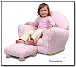 Pink Chenille Upholstered Rocker and Ottoman by KIDKRAFT