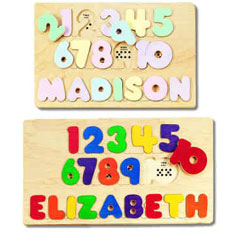 Wooden Name and Numbers Puzzle