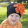 Black/Orange Hat by RACHEL ON THE FLOWER INC.