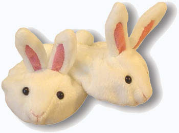 Shoes - Bunny Slippers White by TEDDY BEAR STUFFERS