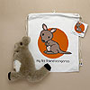 Flat Friends - Grey Kangaroo with Drawstring Bag by AMAROO USA LLC