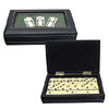 Double 6 Dominoe in Black Leatherette Case by CHH QUALITY PRODUCTS INC.