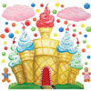 Cotton Candy Land Castle Clouds Wall Mural by INSTANT MURALS DESIGN INC.
