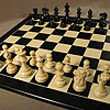 3"3/4 French Classic Ebony on Black/Ash board Chess Set by WORLDWISE IMPORTS