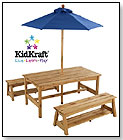 Table with Benches and Umbrella by KIDKRAFT