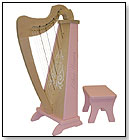 Zither Heaven 15-String Harp - Maple/Pink by ZITHER HEAVEN
