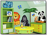 3D Wall Murals for Nursery and Kids Rooms  - Jungle Animals Set (Lion, Gorilla, Elephant, Panda) by COLORFUL CHILDHOOD LLC