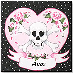 Girl's Pirate Skull Name Plaque by SHERRI BLUM DESIGNS