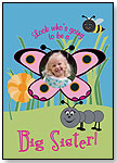 Expecting Big Sister Announcement Cards - Big Sister Butterfly by BUDDING FAMILY PUBLISHING
