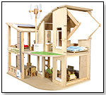 Green Dollhouse w/ Furniture by PLANTOYS