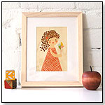 Pinwheel Girl - Print on Wood by PETIT COLLAGE