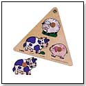 Puzzibilities Farm Triangle Wood Puzzle by SMALL WORLD TOYS