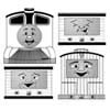 Black and White Steam Engine Coloring Playset by BOX TRAIN EXPRESS