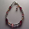 Ruby and Pink Bracelet (1057) by LITTLE PRINCESS BEADS