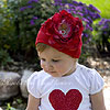 Apple Red Beanie by RACHEL ON THE FLOWER INC.