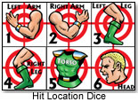 " Hit Location " dice by FLYING BUFFALO