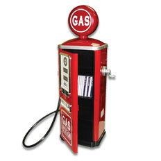 Red 2 1/2 Ft. Gas Pump With Storage by C & N REPRODUCTIONS