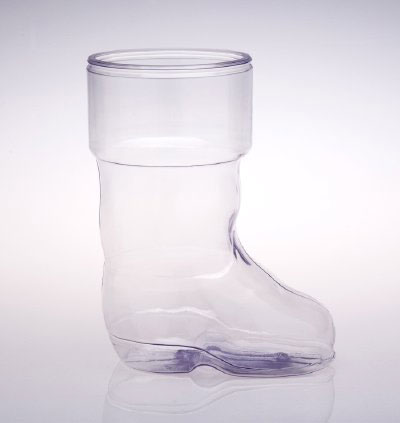 Christmas Santa Claus Boot Clear Plastic Candy Container by CANDY CONCEPTS INC.