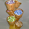 1/4 Peck Baskets Spinning Counter Rack w/Chocolate Truffles by CANDY CONCEPTS INC.