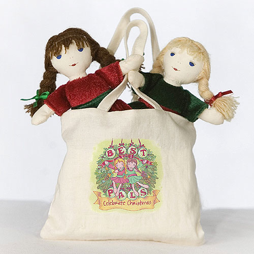 Mini Kathy and Janet Christmas Rag Dolls by KATJAN INC.