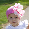 Celina hat-white pink on cotton candy by RACHEL ON THE FLOWER INC.