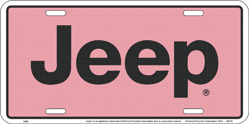 Pink Jeep License Plate by SMART BLONDE