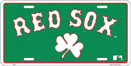 Boston Redsox Shamrock License Plate by SMART BLONDE