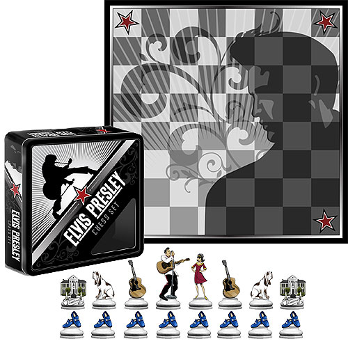 Elvis Presley Commemorative Chess Set by WOOD EXPRESSIONS INC.