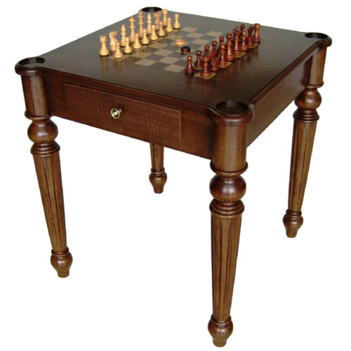 Chess and Checkers Game Table by WOOD EXPRESSIONS INC.