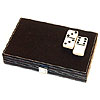Black Leatherette Dominoes by WOOD EXPRESSIONS INC.