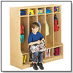 Coat Locker With Step (5 Sections) & Individual Locker mats by JONTI-CRAFT INC.