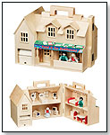 Deluxe Wooden Fold & Go Dollhouse by MELISSA & DOUG