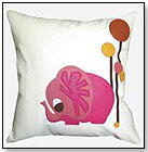 Elephant in Desert Throw Pillow by DECAF PLUSH