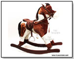 Rocking Horse with Delux Saddle (Seat Height 17", Brown & White) by TOY WONDERS INC.