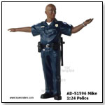 American Diorama Figurine - Single Police Mike Figure 1:24 Scale Die-Cast Model  by TOY WONDERS INC.