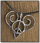 Peace Heart Pendant by GENERATION Z LLC