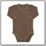 Kimono Bodysuit - Brown with Blue Trim by ORIGANY INC.