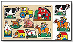 Ryan's Room Wooden Peg Puzzle - Farm by SMALL WORLD TOYS