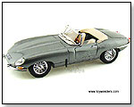 BBurago Gold - 1961 Jaguar "E" Cabriolet Convertible 1:18 scale die-cast collectible model car by TOY WONDERS INC.
