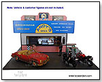 American Diorama Buildings - 1:18 scale (G scale) Burger Stand Diorama w/ Two Chef Figures by TOY WONDERS INC.